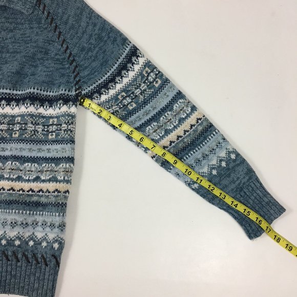 Classic Elements Fair Isle Cardigan Sweater Zip Up - Picture 11 of 11